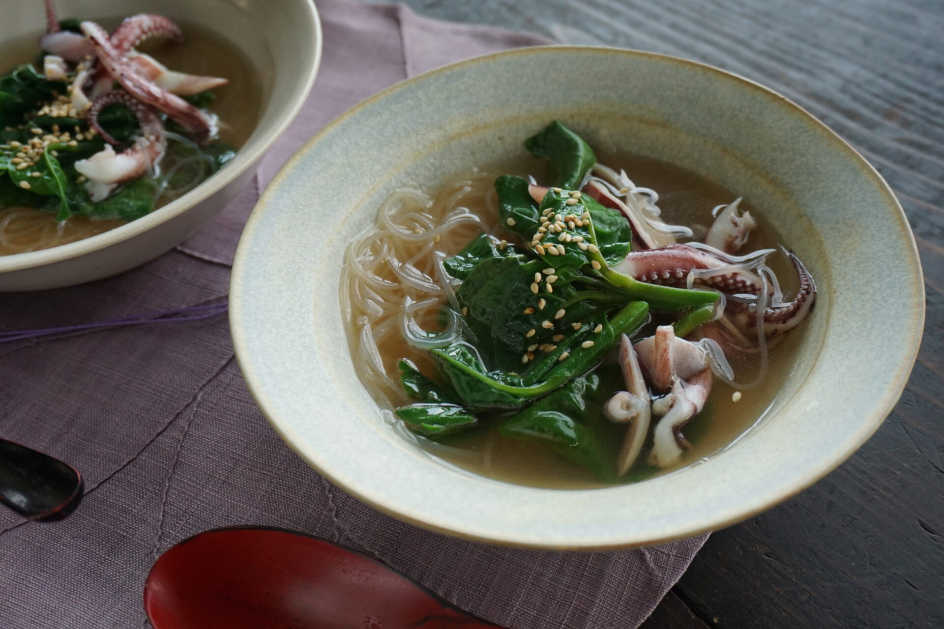 つるむらさきの冷たいスープ