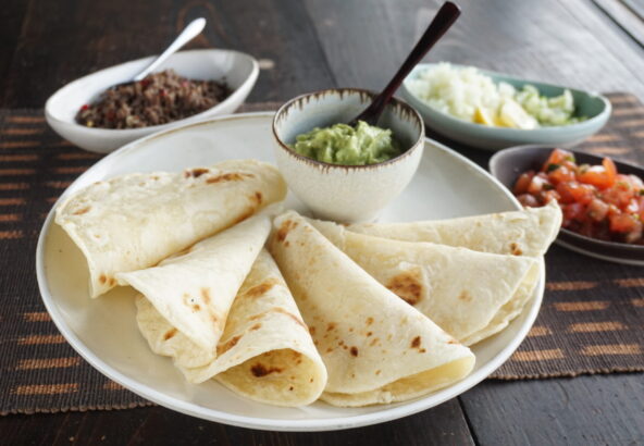 フラワートルティーヤでタコス